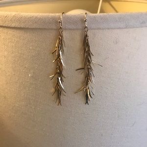 Gold tone fringe earrings